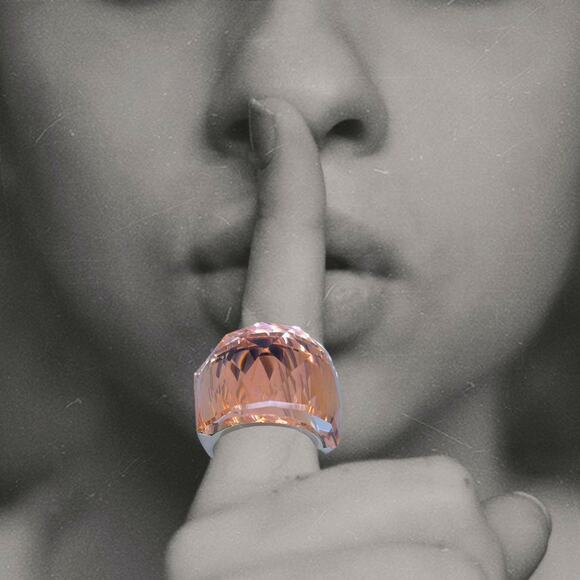 Stainless Steel Faceted Simulated Crystal Morganite Pink Color Prism Ring S7 - Picture 6 of 10